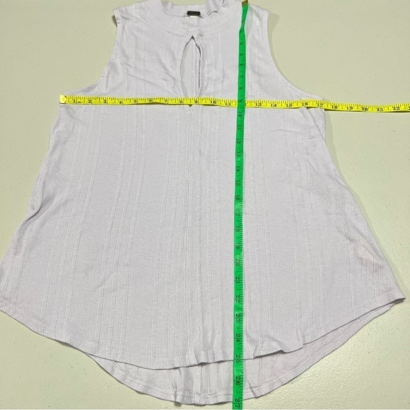 Free People We The Free Faye Ribbed Tank Top with Keyhole in Lilac - Picture 5 of 6